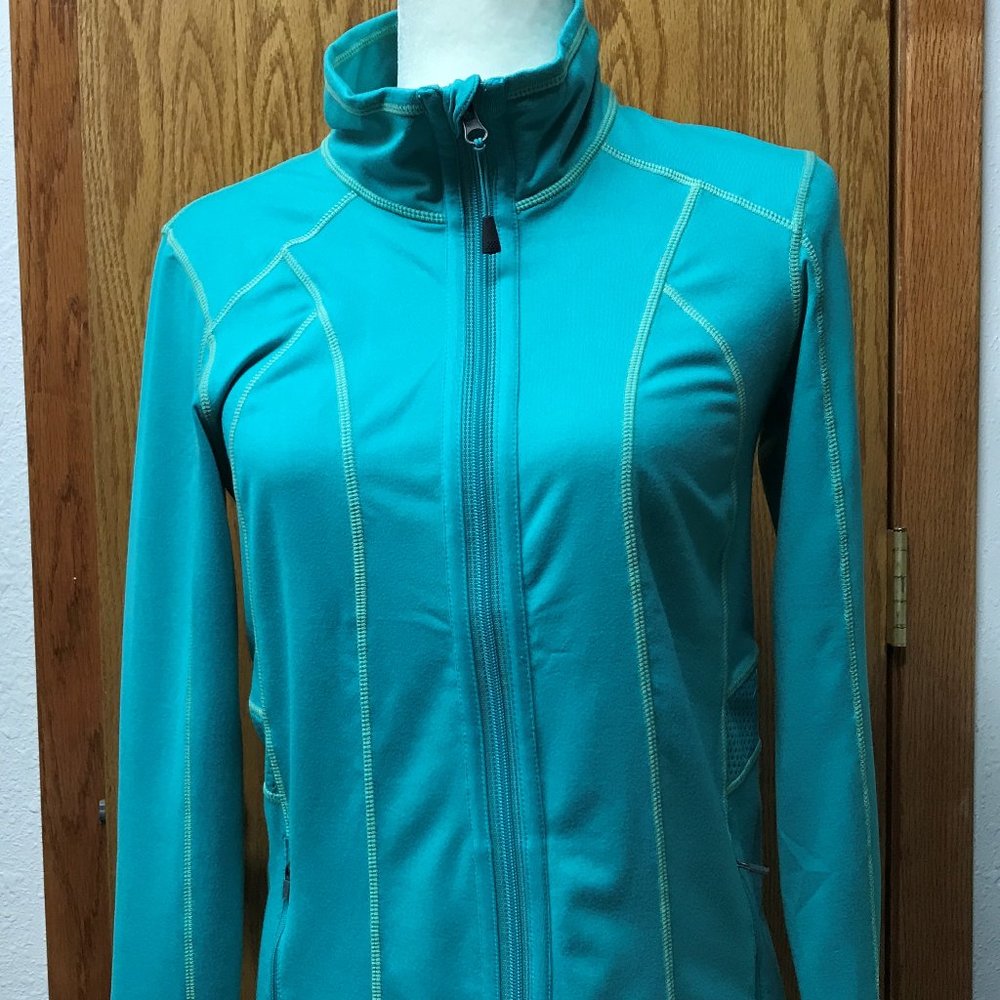 (Donating to Goodwill) Ladies Tangerine Teal/Aqua Activewear jacket small